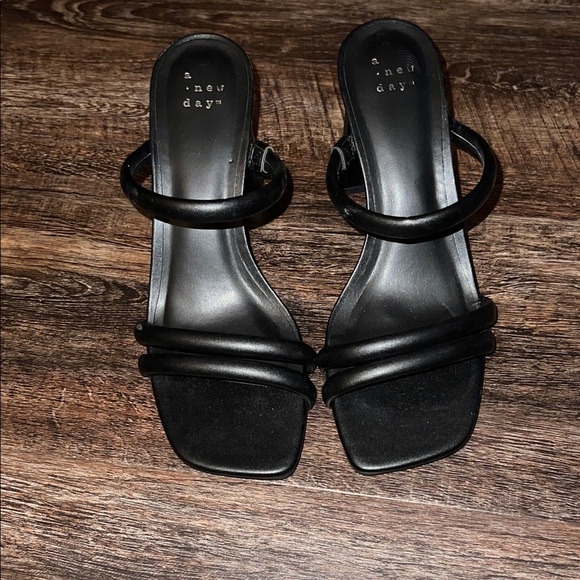 A New Day Black Strappy Sandals - Picture 1 of 5